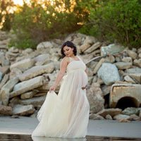 Robe Shooting Grossesse Longue en Tulle