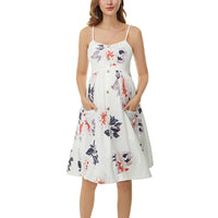 Robe de Grossesse à Bretelle Imprimé Tournesol