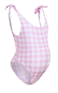 Maillot de Bain Grossesse à Carreaux Rose
