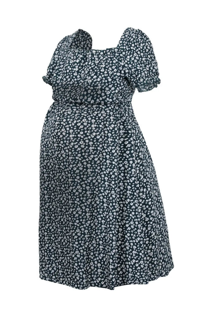 Robe Grossesse Manches Courtes Bouffantes – Mameline