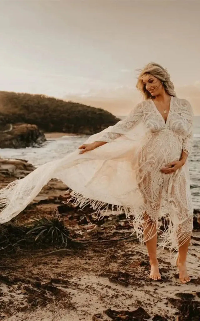 Robe Shooting Grossesse Bohème Dentelle – Mameline