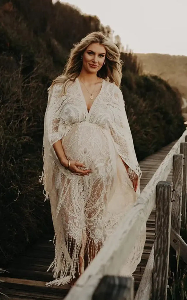 Gown Robe Grossesse Dentelle Shooting Robe Longue Robe Grossesse