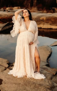 Robe Shooting Grossesse Bohème en Mousseline