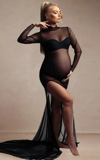 Robe Shooting Grossesse Noir Transparente