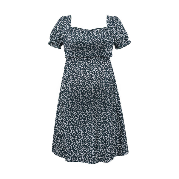Robe Grossesse Manches Courtes Bouffantes