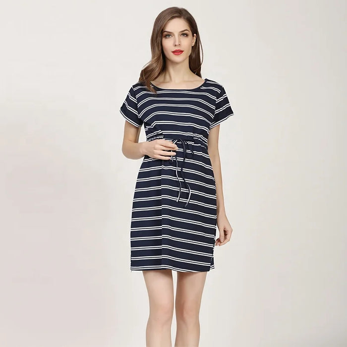 Robe de maternité à rayures Céliane