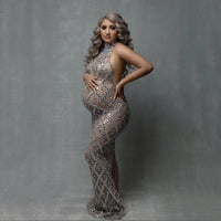 Robe Shooting Grossesse Cristaux Sans Manches