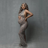 Robe Shooting Grossesse Cristaux Sans Manches