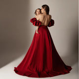 Robe Shooting Grossesse Manches Bouffantes