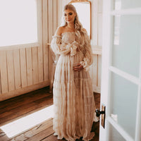 Robe Shooting Grossesse en Mousseline Plissée