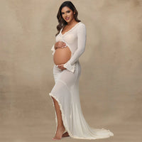 Robe Blanche Shooting Grossesse Transparente
