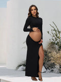 Robe Shooting Grossesse Noire Manches Longues