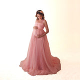 Robe Shooting Grossesse Longue en Tulle