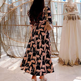 Robe de Grossesse Col V Fleur Rose