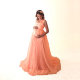 Robe Shooting Grossesse Longue en Tulle