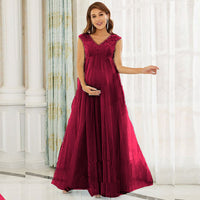 Robe Longue Cérémonie Grossesse en Mousseline