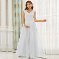 Robe Longue Cérémonie Grossesse en Mousseline