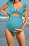 Maillot de Bain Grossesse 1 Pièce Culotte Montante