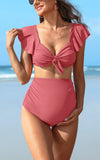Maillot de Bain Grossesse 2 Pièces Culotte Montante