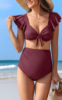 Maillot de Bain Grossesse 2 Pièces Culotte Montante