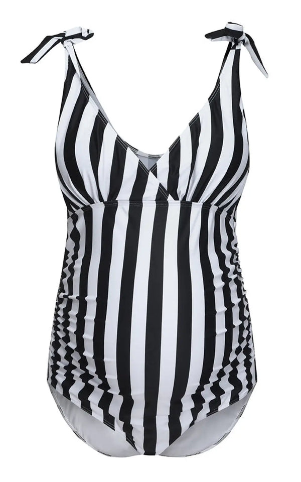 Maillot de Bain Grossesse Armature Noir Et Blanc