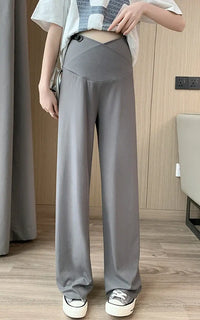 Pantalon Grossesse Droit en Coton Et Polyester