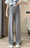 Pantalon Grossesse Droit en Coton Et Polyester