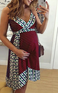 Robe Cache Cœur de Grossesse Imprimée