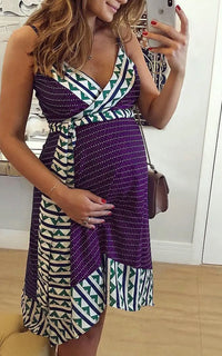 Robe Cache Cœur de Grossesse Imprimée