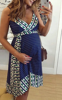 Robe Cache Cœur de Grossesse Imprimée