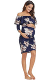 Robe de Grossesse Bleu Foral