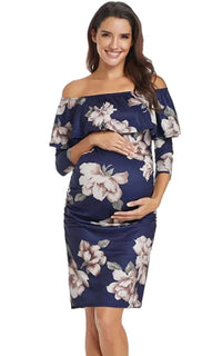Robe de Grossesse Bleu Foral