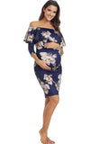Robe de Grossesse Bleu Foral