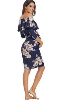 Robe de Grossesse Bleu Foral