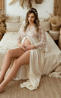Robe de Grossesse Longue Cérémonie Style Bohème
