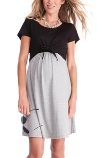 Robe de Grossesse Noire Et Grise