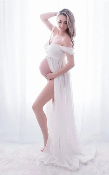 Robe Grossesse Cérémonie Mariage Blanche – Mameline