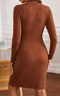 Robe Grossesse Habillée Manche Longue Marron