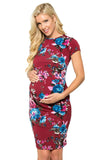 Robe Grossesse Imprimé Floral Manches Courtes
