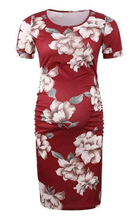 Robe Grossesse Imprimé Floral Manches Courtes