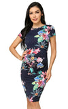 Robe Grossesse Imprimé Floral Manches Courtes