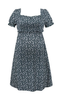 Robe Grossesse Manches Courtes Bouffantes