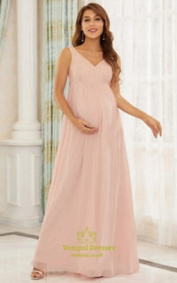 Robe Longue Cérémonie Grossesse en Mousseline