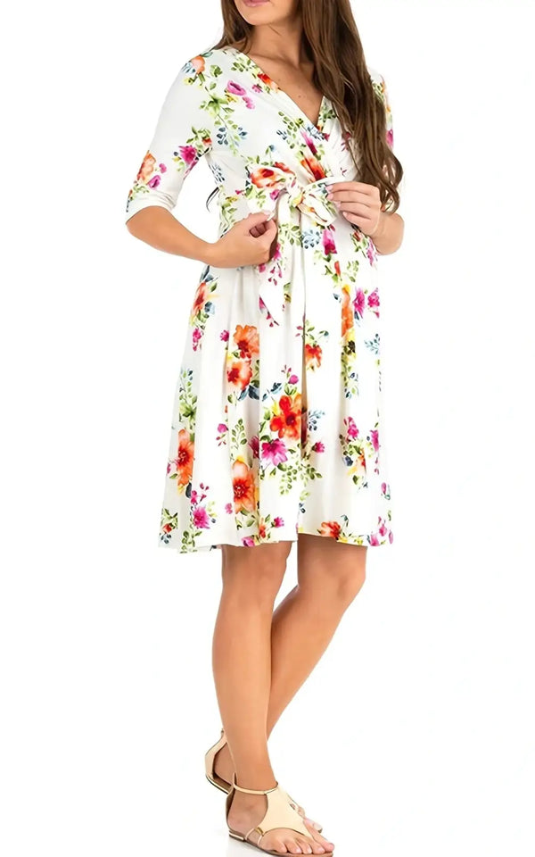 Robe Midi Grossesse Habillé Imprimé Floral