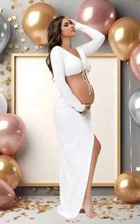 Robe Shooting Grossesse Blanche 2 pièces