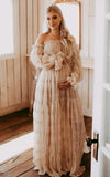 Robe Shooting Grossesse en Mousseline Plissée