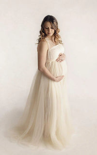 Robe Shooting Grossesse Longue en Tulle