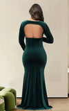 Robe Shooting Grossesse Verte en Velours